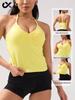Dfyne Stoßfester Neckholder-Sport-BH mit Brustpolster - High-Intensity-Yoga-Camisole für Damen