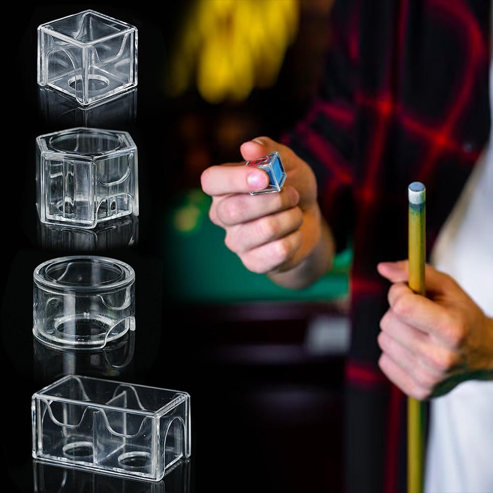 1PC Transparent Acrylic Chalk Storage Box Square Round Hexagonal Chalk Stain-Proof and Moisture-Proof Protective Box Billiards Supplies