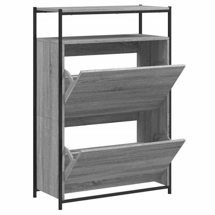 VidaXL Armoire à chaussures sonoma gris 75x34x112 cm bois d'ingénierie 840037