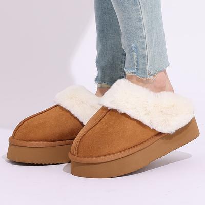 Modne Comwarm Puszyste Ciepłe Klapki Dla Kobiet Moda Komfort Bawełniane Buty Gumowa Podeszwa Codzienne Antypoślizgowe Kapcie Sypialniane Buty Domowe