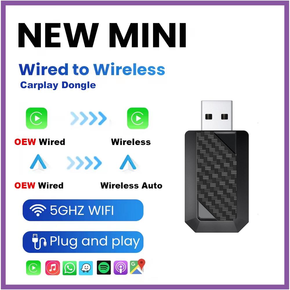 

USB 2 в 1 Беспроводной адаптер CarPlay Подключи и работай Автоматическое подключение Без задержек Преобразует проводной в беспроводной Совместим для iPhone Android