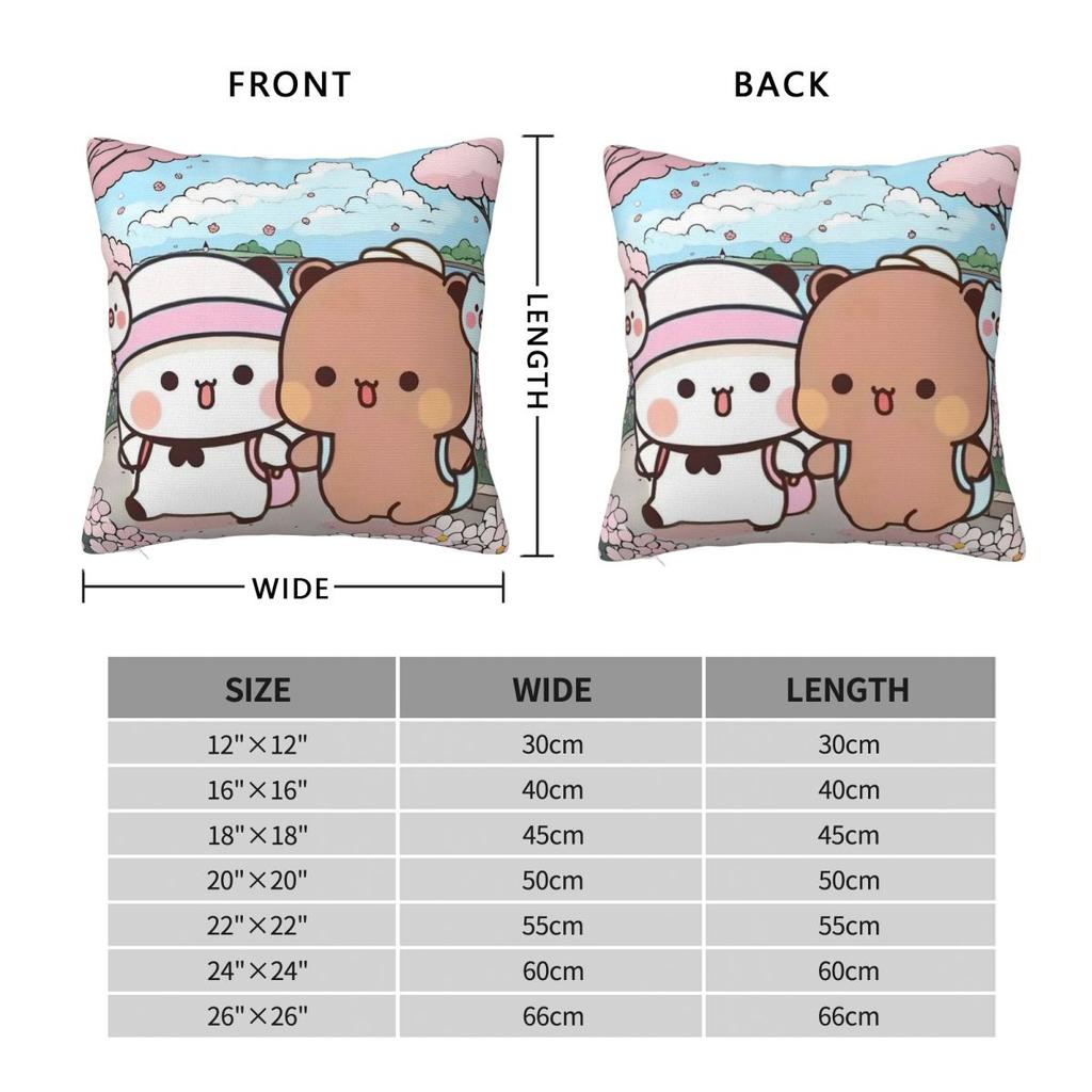 Cartoon Bubu Dudu Pillowcase Double-Sided Printing Polyester Cushion Cover Decorative Bear Cute Pillow Case Cover Home Square