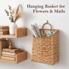 Natural Rattan Hanging Wall Basket Waterproof Front Door Decor Basket  Entryway Organizer