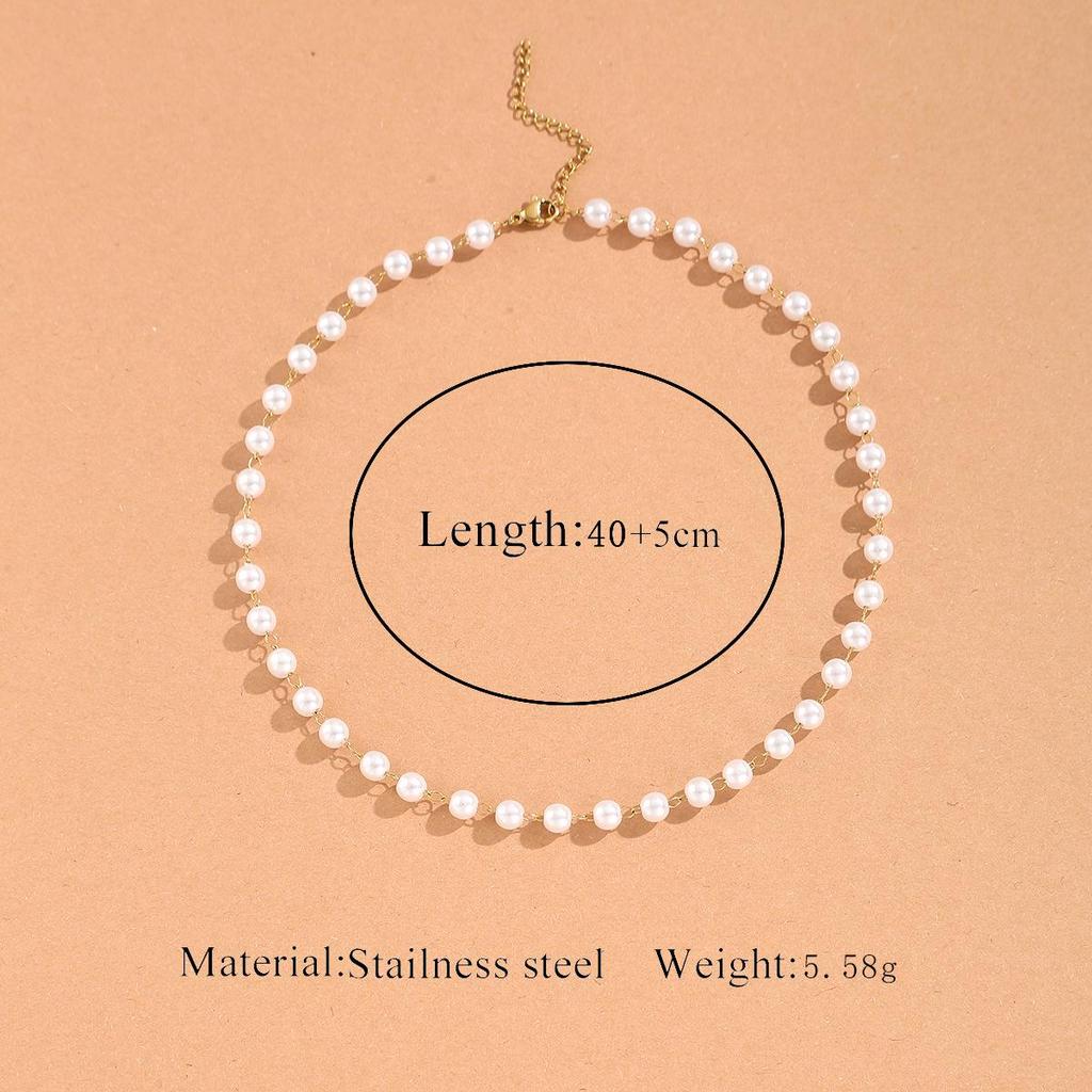 Retro Pearl Chain Necklace Set - Stackable, Versatile, and Fashionable Jewelry