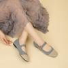 Fashion square toe mixed color knitted flats women ankle strap mary janes shoes spring summer weaving moccasins for woman cozy loafers