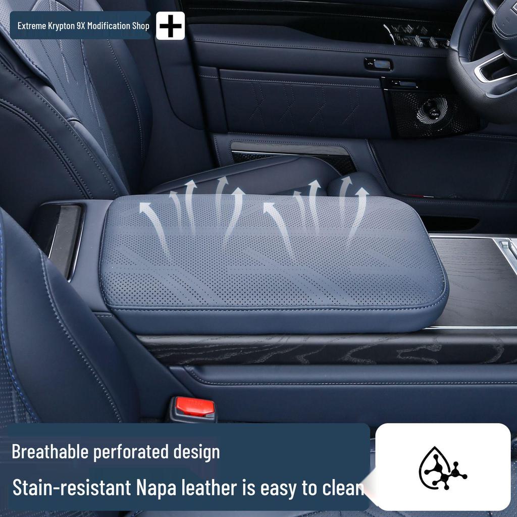 Zeekr 9X Armrest Box Leather Cover: Scratch-Resistant, Memory Foam Padding, Interior Modification Accessory