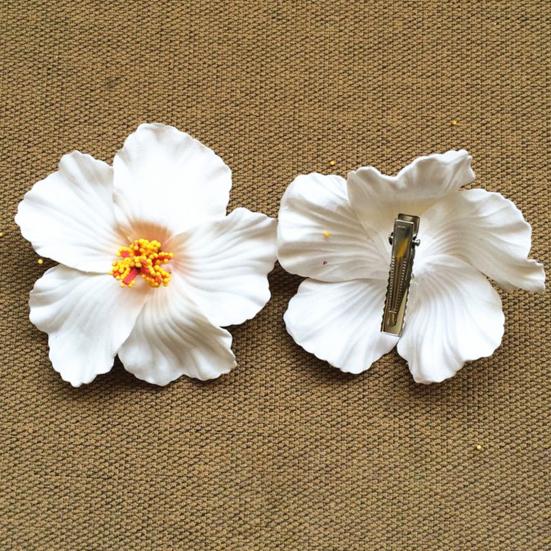 1 Pair Women Hairpins Bohemia Style Large Flower Decor Hair Clips Bright Color Hair Pins Sea Beach Hair Accessories