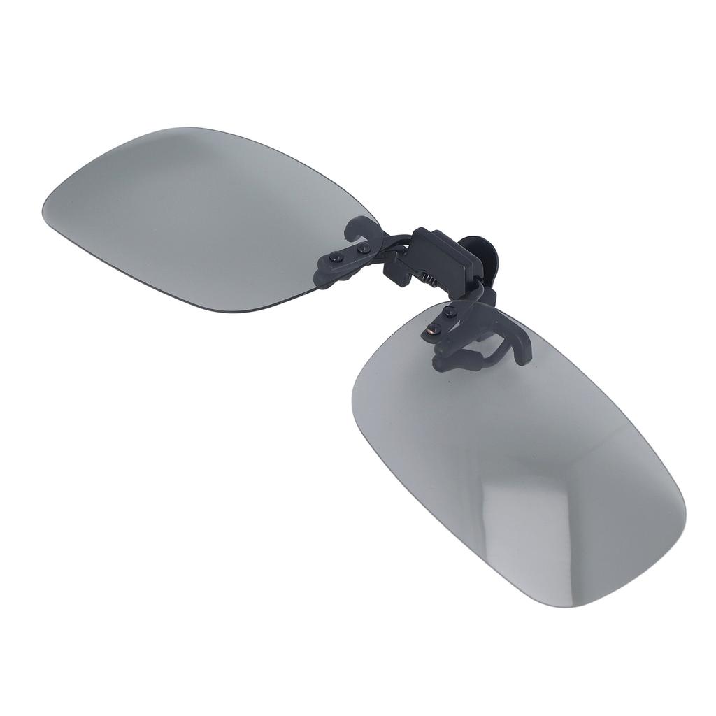 Polarized Clip On Glasses Day Night Duel Use Portable Polarized Clip On Sunglasses for Fishing Jogging Black Gray
