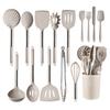 15-teiliges Küchenutensilien-Set mit Halter, lebensmittelechtes Silikon, Eierbesen, Schöpfkelle, Löffel, Schneebesen, Schaumlöffel, Schaber, Antihaft-Spatel-Set, sichere Kochwerkzeuge