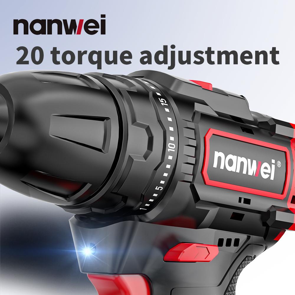 NANWEI 12V Electric Screwdrivers Maximum Torque 50 N.M/ Drill Chuck Size 0.8-10 Mm Type-C Charging Interface