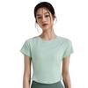T-shirt de Yoga Manches Courtes à Coupe Ajustée à Séchage Rapide pour Femme