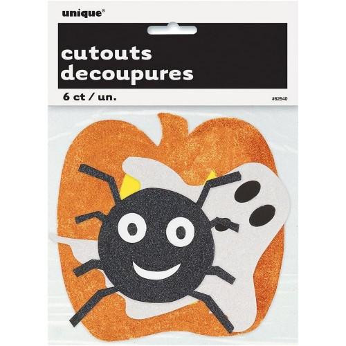 Unique Party Paper Glitter Halloween Decoration (Pack of 6)