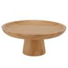 Space Saving Wooden Cake Stand Smooth Tall Foot Display Platter Stable Wood Grain Dessert Holder Wedding