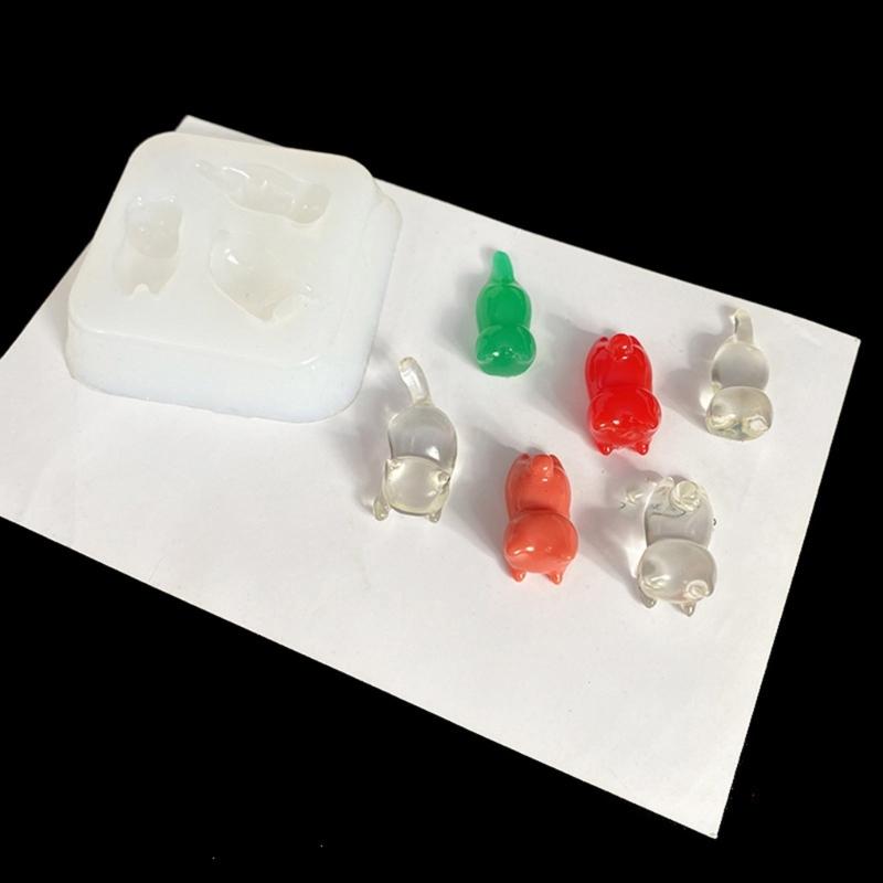 Silicone Mold Three Cats Accessories Molds Epoxy Resin Keychain Pendant Ornament Mould Jewelry Making Supplies