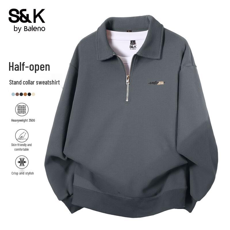 Baleno S&K Series Men's Waffle Knit Polo Sweatshirt