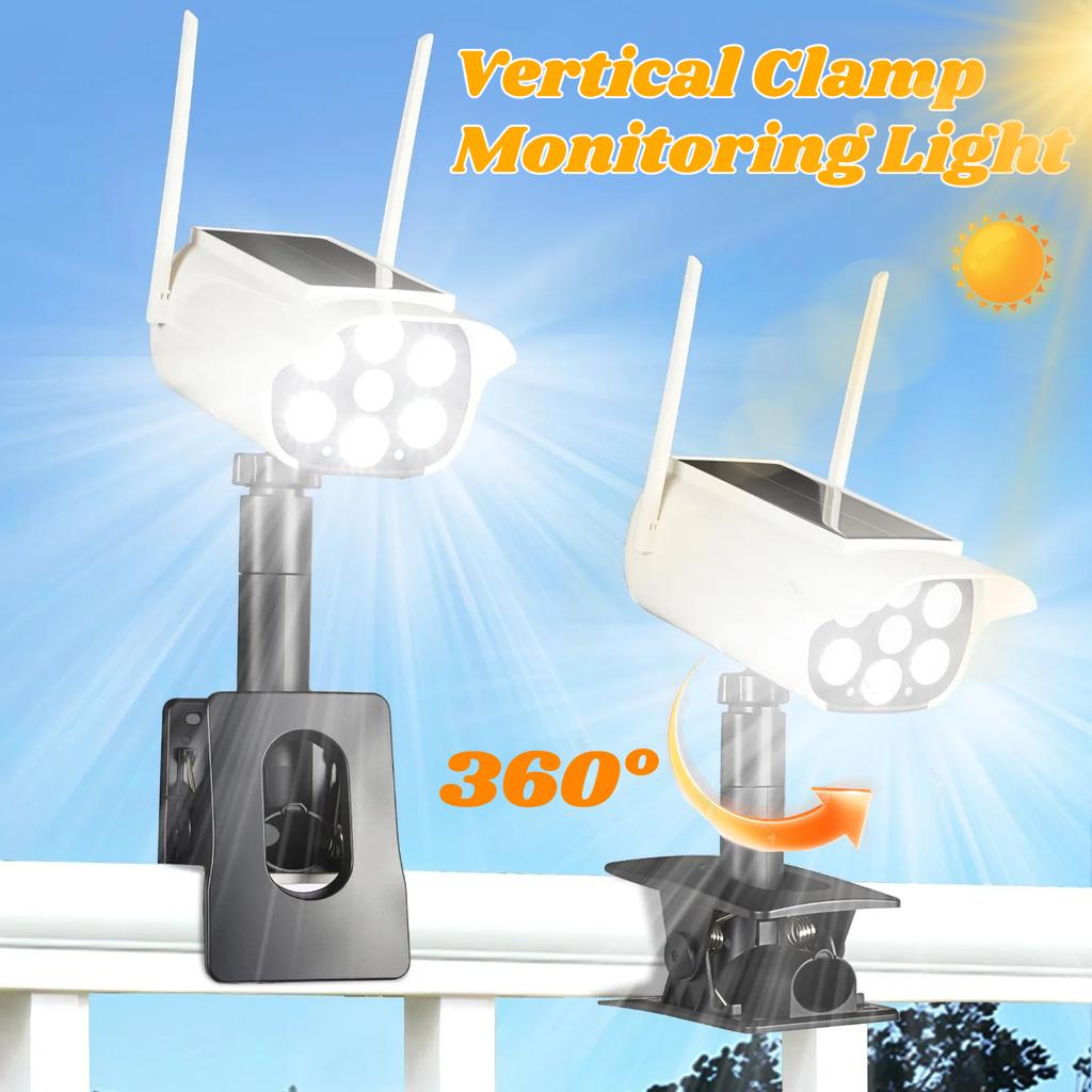 Solar Lights Outdoor Motion Sensor Garden Wall Fence Clip On Light LED Dummy Decoy Fake Security Camera Yard Sensing Lamp