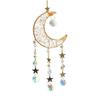 Colorful Crystal Suncatcher, Hanging Sun Catcher for Windows, Moon Shape Healing Crystal Decor for Home, Crystals Prism Rainbow Maker, Gift for