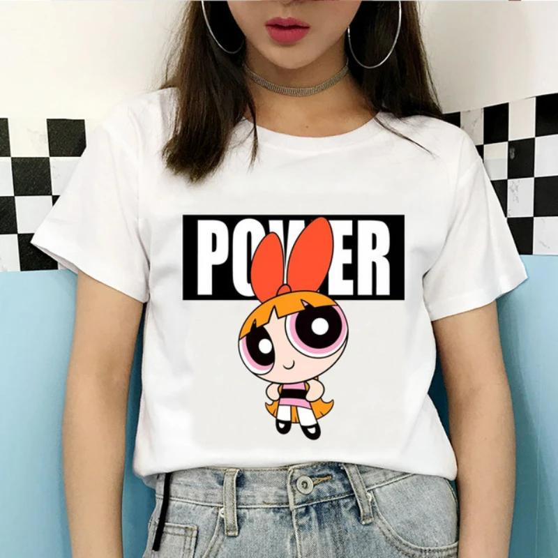 Kawaii The Powerpuff Girls Cartoon Graphic T Shirts Shirt Gift Tshirt Men Women Unisex Tee Short Sleeve Clothes Summer Y2k Tops