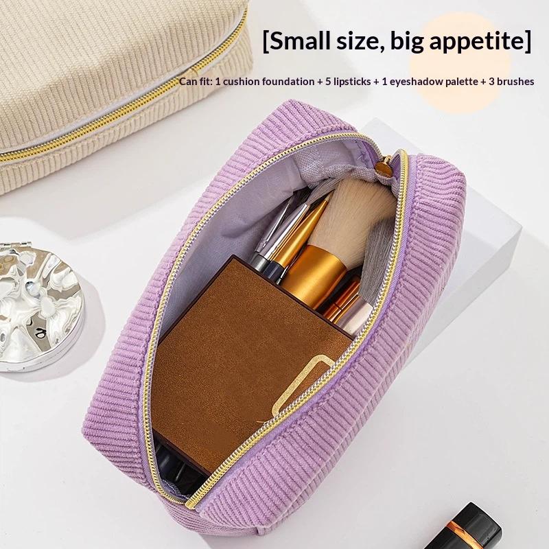 Plush Makeup Bags With Handle Soft Travel Cosmetic Storage Bag Portable Love Print Organizer Pencil Case Cute Clutch Pouch