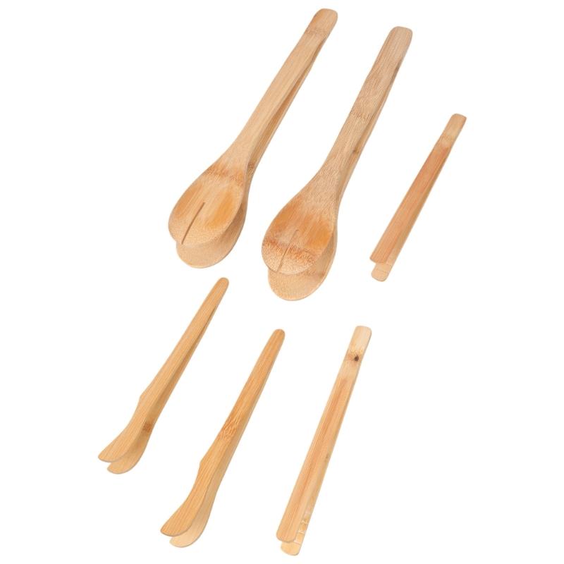 

Natural Stalk Broil Tongs 6PCS High Temperature Resistant Cooking Utensils For Oven Broil And BBQ Safe Never Slip Utensils 1