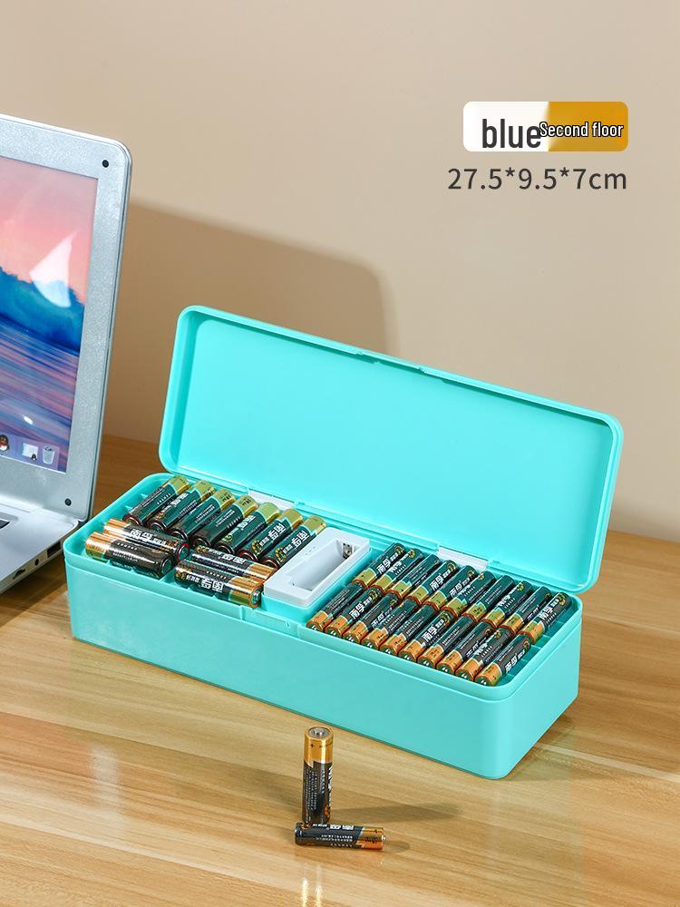 Battery Organizer and Data Cable Transparent Storage Box - Large Capacity, Multi-Layer, Dustproof, Size 5-7 for Electrical Appliances