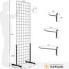 Bonnlo 6' x 2' Tel Izgara Panel Kule, T-Tabanlı Ayaklı, Daha Kalın 5mm Tel, 180 LBS Ağırlık Kapasiteli Izgara Duvar Teşhir Rafı, 4", 6" Kancalı