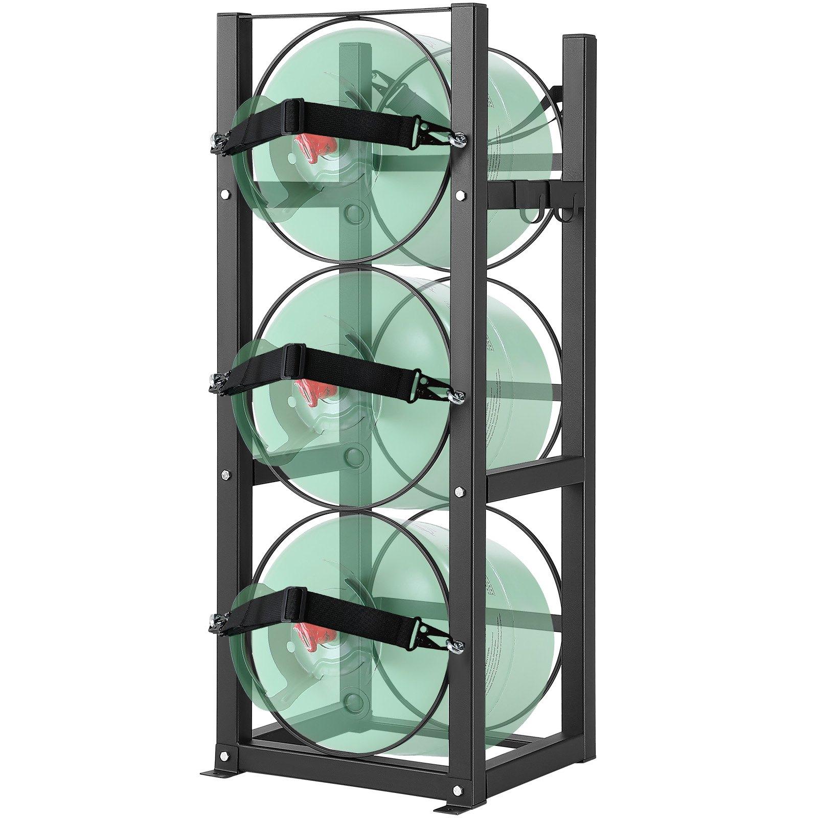 Suport pentru rezervoare de refrigerant VEVOR, cu 3 x rezervoare de 30 lbs, Suport pentru cilindri 12.79x12.99x33.07 in