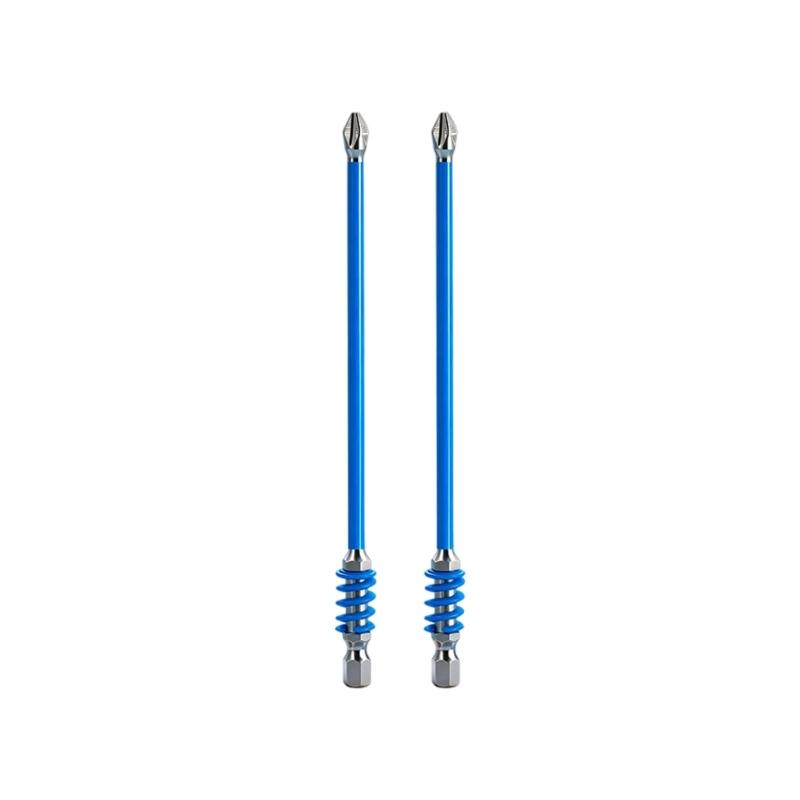 2Pcs High Strength Nonslip Drill Bit 6.35mm with Spring Loaded Feature Antislip for Electrician Tool Fastening