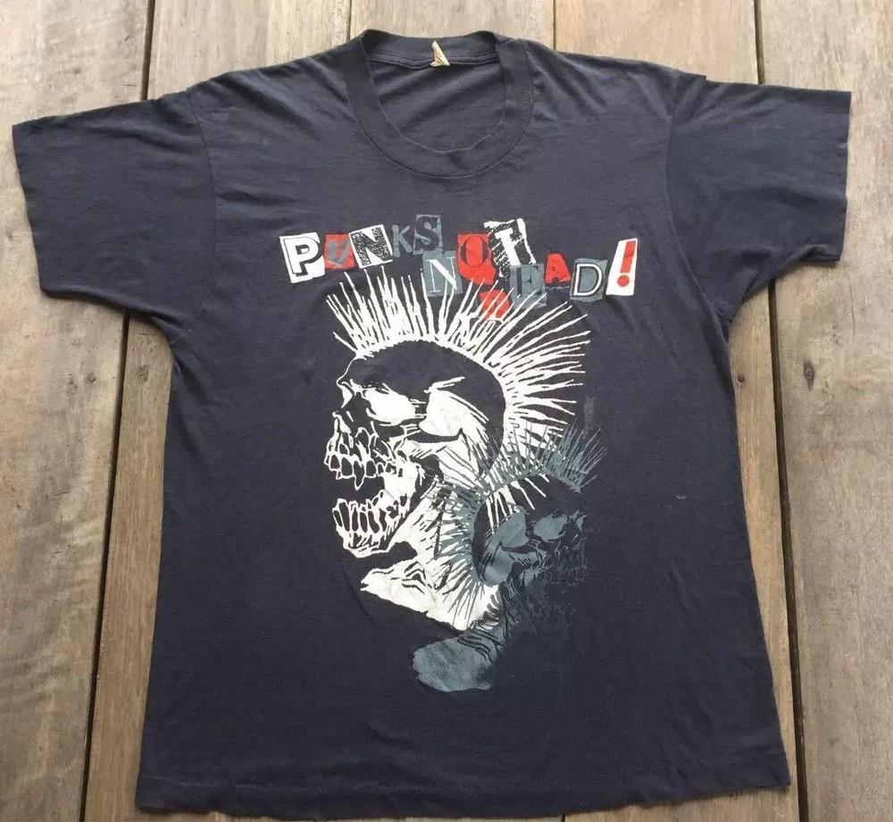 The Exploited Punk Not Dead Графическая Черная Футболка с Коротким Рукавом Унисекс Репринт Унисекс Футболка XXXXL