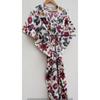 Cotton Women Summer Hippie Sleepwear Floral Print White Long Maxi Caftan Dress CKFTN-SCRN-FULL-BUYIT-084