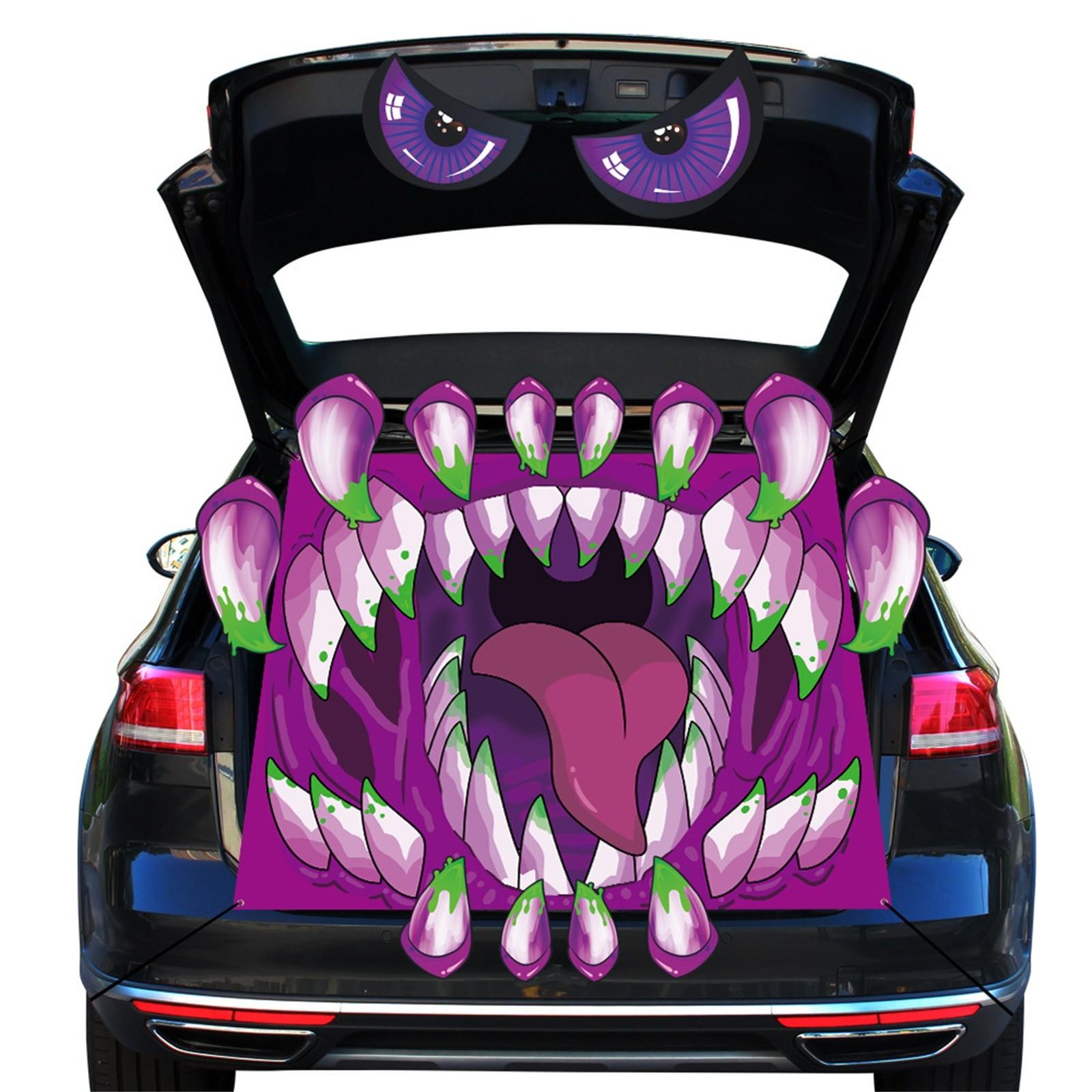 

Набор украшений - Украшения для автомобиля на Хэллоуин для внедорожника, страшная наклейка с лицом ведьмы, декор для автомобиля для улицы, гаражной арки, двери, стены, окна, дома с привидениями One Size