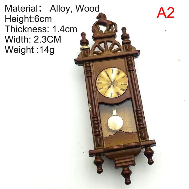 1pc 1:12 Dollhouse Miniature Wall Clock Play Doll House Miniaturas Home Decor Accessories Toy Pretend Play Furniture Toy