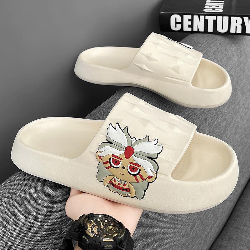 

Тапочки мужские летние трендовые утолщенные нижние мультяшные пары усиливающие домашние крытые нескользящие интернет знаменитости дезодорант перетаскивание 38 бежевый