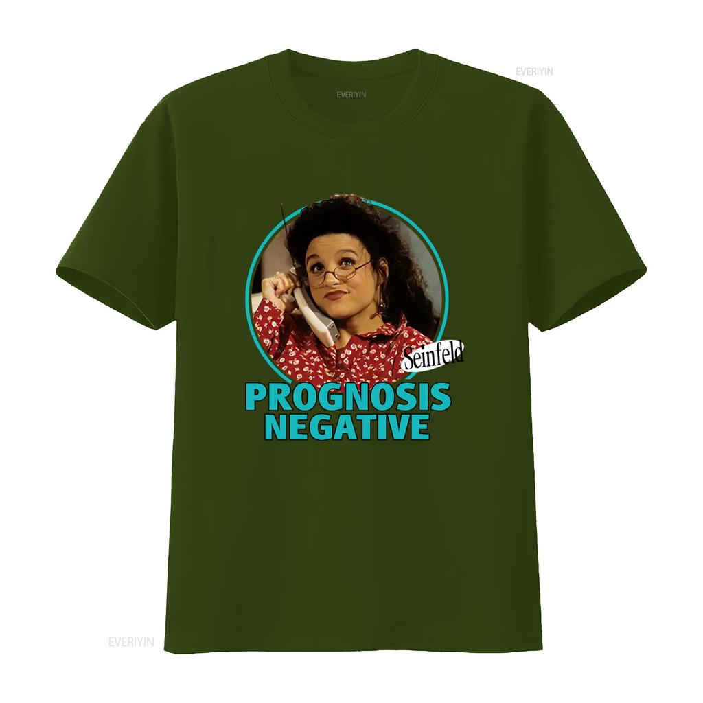 Seinfeld Elaine Prognosis Negative Mens Regular Fit T Shirt vintage Washed Stretched homme Unisex Slightly Soft