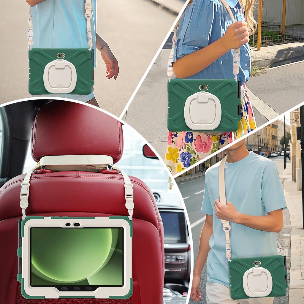 For Samsung Galaxy Tab Active5 Pro X350/X356B/Active Pro T540/T545/T547/Active4 Pro Case with Shoulder Strap TPU + PC + Silicone Kicks