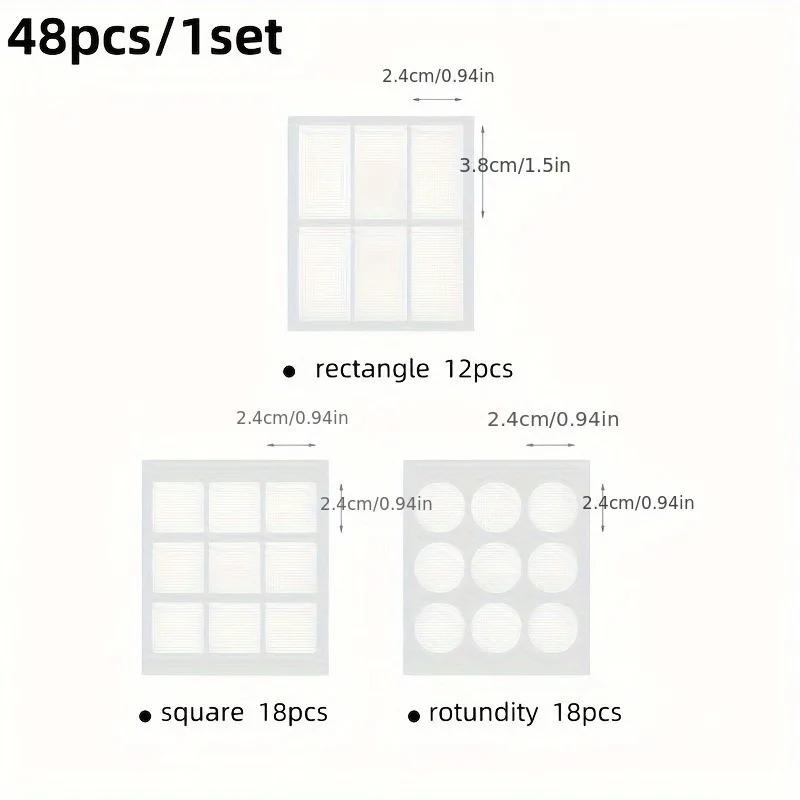 48 Pieces of transparent mesh nano traceless glue double-sided high-viscosity nano traceless transparent tape