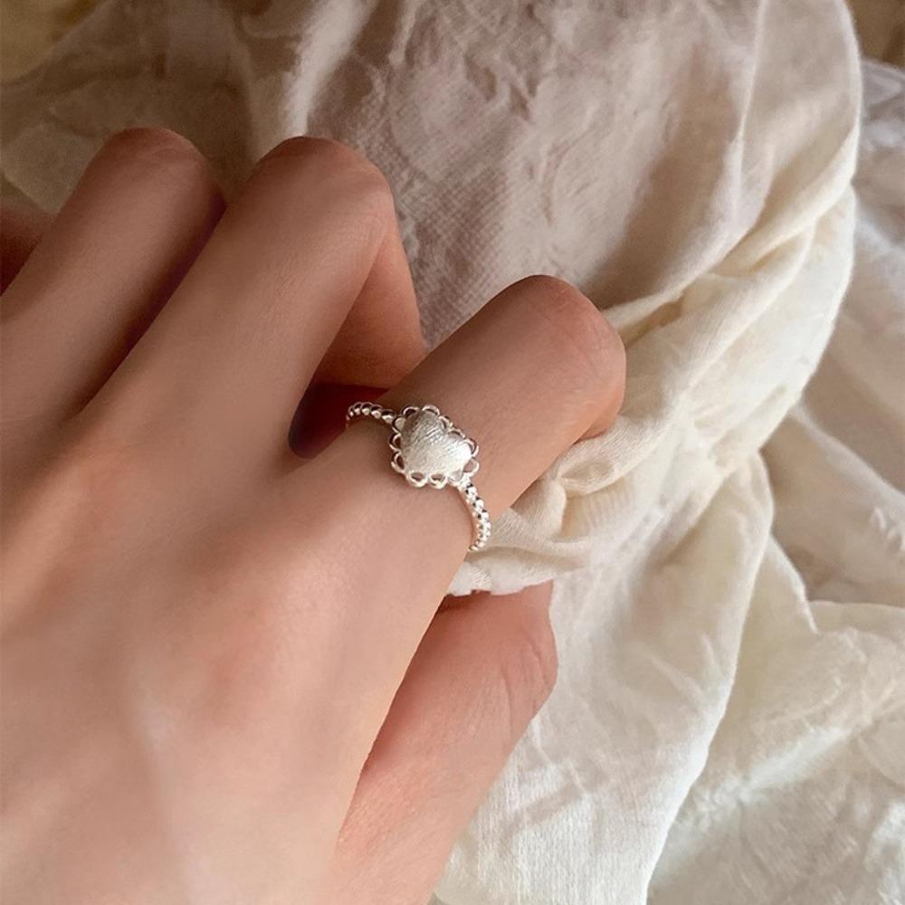 Love Ring Women's Light Luxury Niche Style Sweet Delicate Lace Open Ring