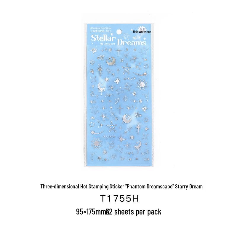 Phantom Dream 3D Hot Stamping Stickers for DIY Journal & Collage Decoration