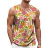 Modisches Floral Graphic Tanktop für Herren Trend Sommer Ärmellos 3D-Blumenaufdruck Weste T-Shirts Locker Streetwear Atmungsaktive Oberteile
