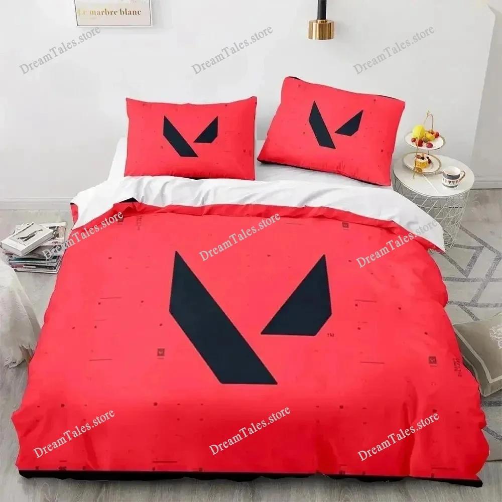 Game Valorant Neon Bedding Set Boys Girls Twin Queen Size Duvet Cover Pillowcase Bed Kids Adult Fashion Home Textileextile741