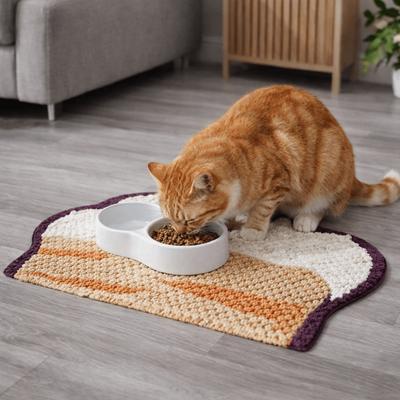 Anti-Slip Pet Feeding Mat Anti Overflow Wear Resistant Dog Bowl Mat Cat Claw Shape Stain-Resistant Pet Feeding Pad Outdoor