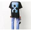 OFF WHITE Marker Blue Arrows Oversized Tee OMAA038E20JER0021045