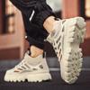 2024 Men's Casual Sports Shoes Breathable Mesh Work Clothes Shoes Thick Soles Anti Slip Board Shoes Fashionable Sports Sneakers