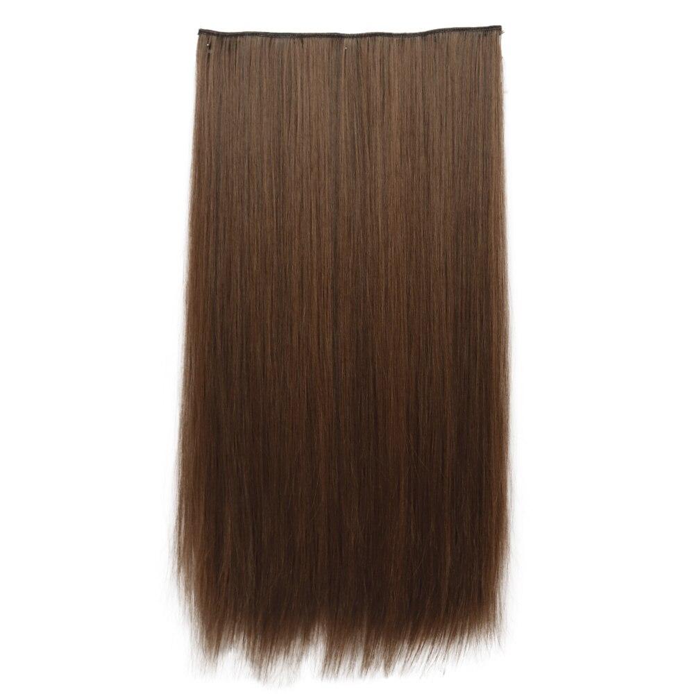 Синтетические длинные прямые волосы для наращивания 5 зажимов в волосах термостойкие — фото 12
