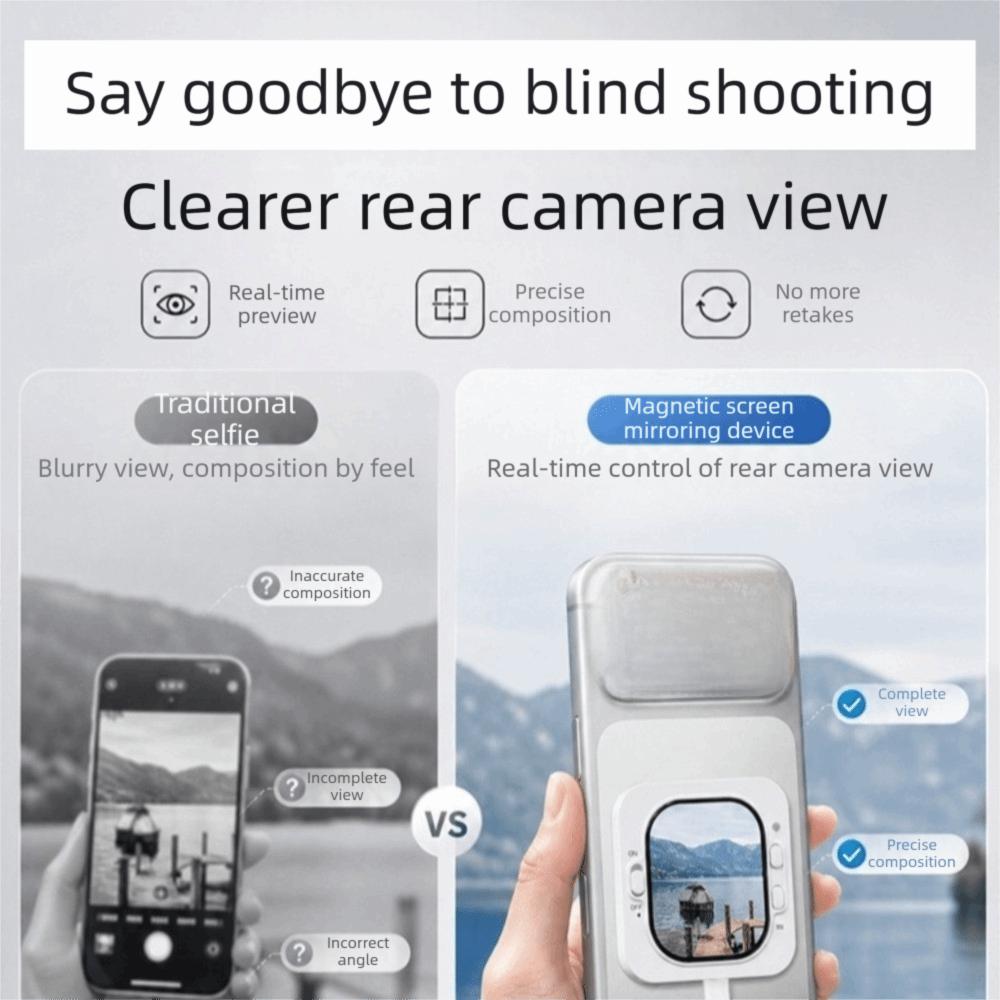Magnetic Phone Selfie Monitor Wired Magnetic Phone Selfie Selfie Screen Phone Vlog