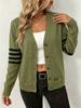 Women's Cardigan, Striped, Zip-Up for Fall and Winter