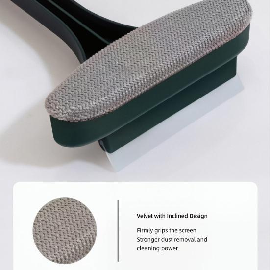 2Pcs Screen Cleaning Brush with Extended Handle 2-in-1 Brush Scraper Design Outdoor Window Screen Cleaner