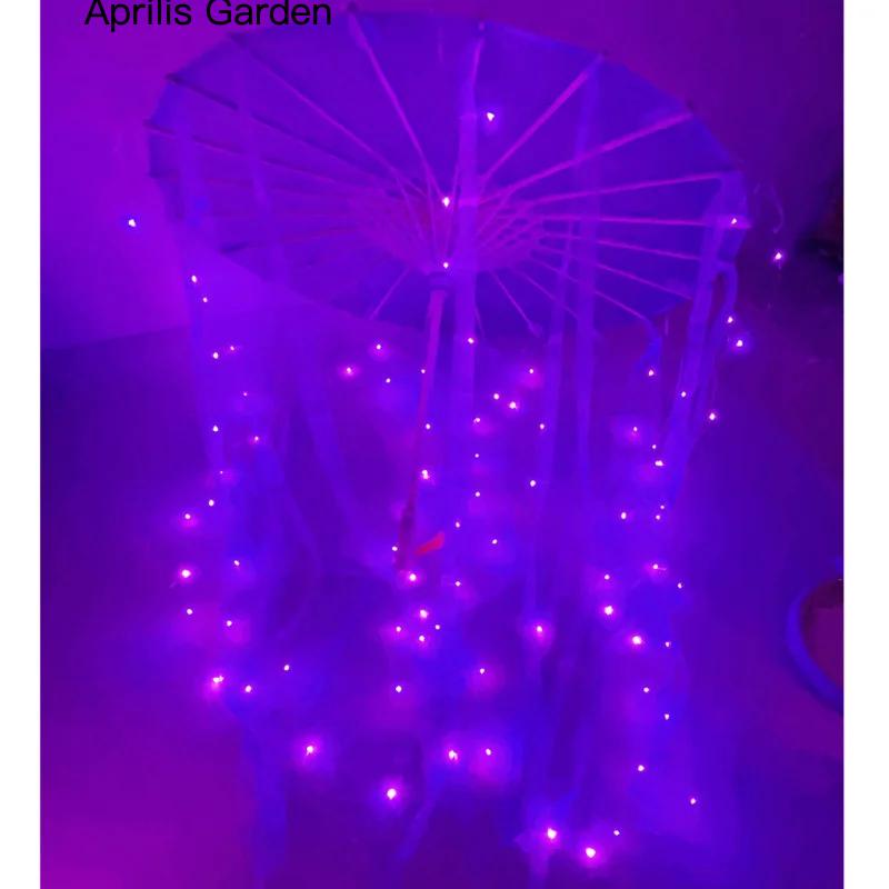LED Yarn Silk Cloth Lace Decorative Umbrella Beach Parasol Princess Chinese Japan Umbrella Drama Craft Umbrella Cosplay