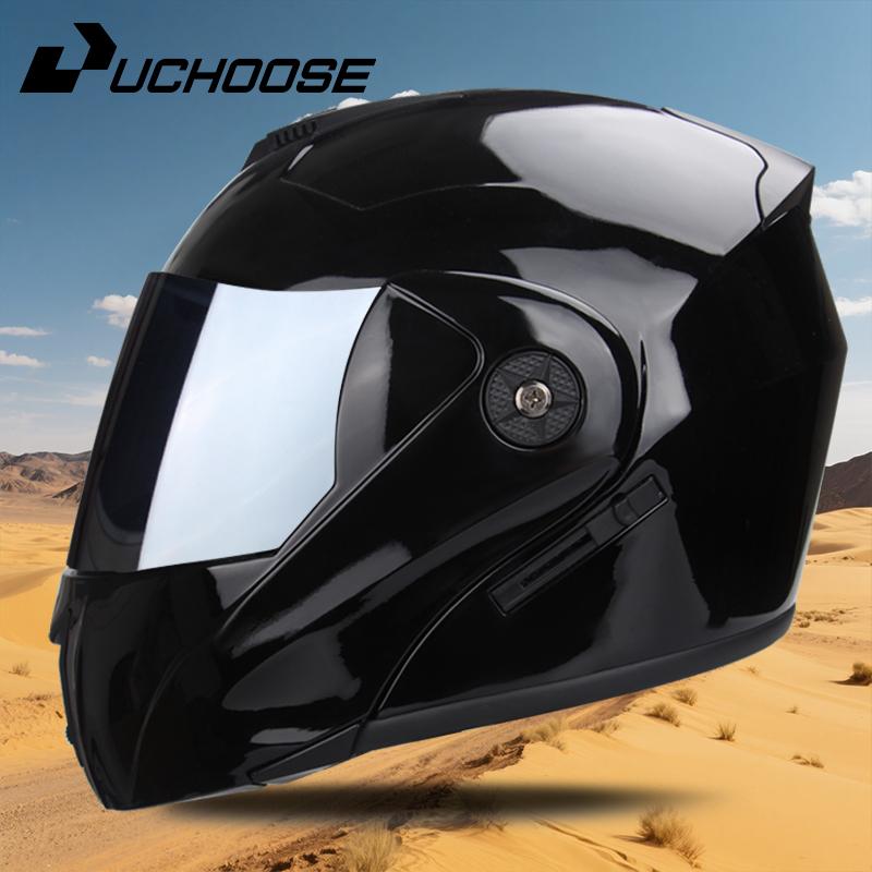 UCHOOSE New Motorcycle Helmet Full Face Racing with Double Sun Visor Women Man Flip Up Double Lens DOT