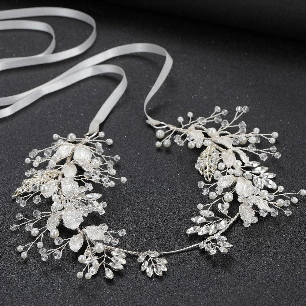 Retro Beaded Bride Wedding Tiaras Pearl Rhinestone Bridal Headwear Alloy Flower Flower Headbands Bridal